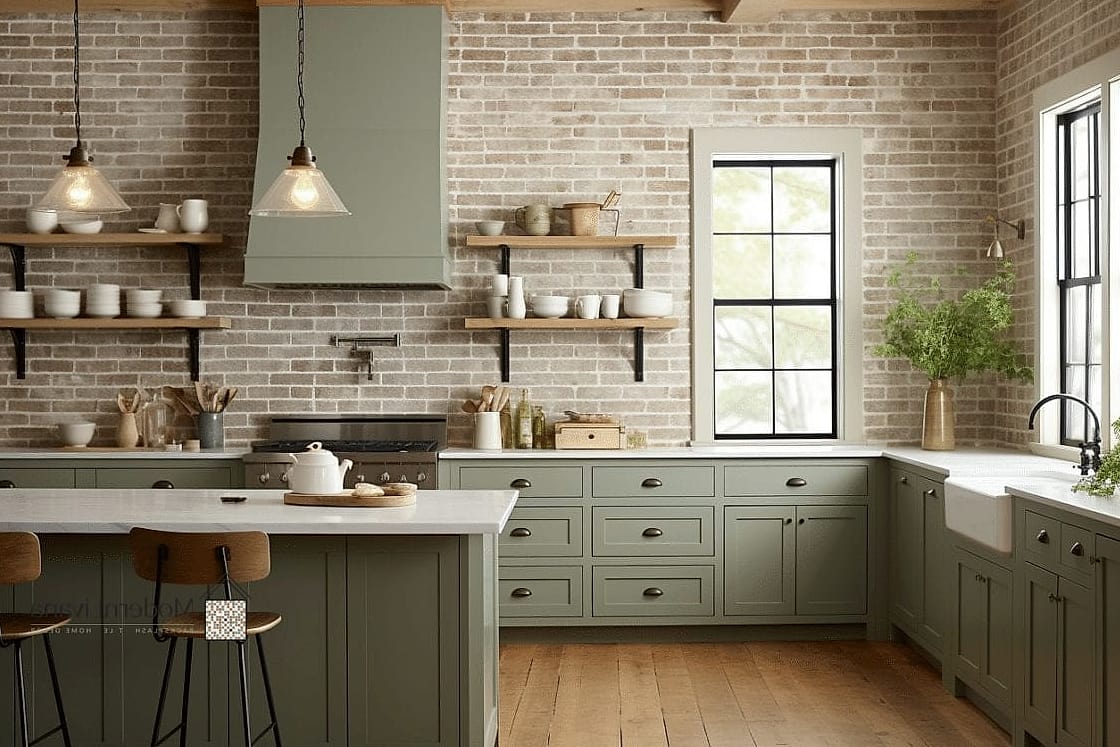 Brick-Look Tile in a Running Bond Layout