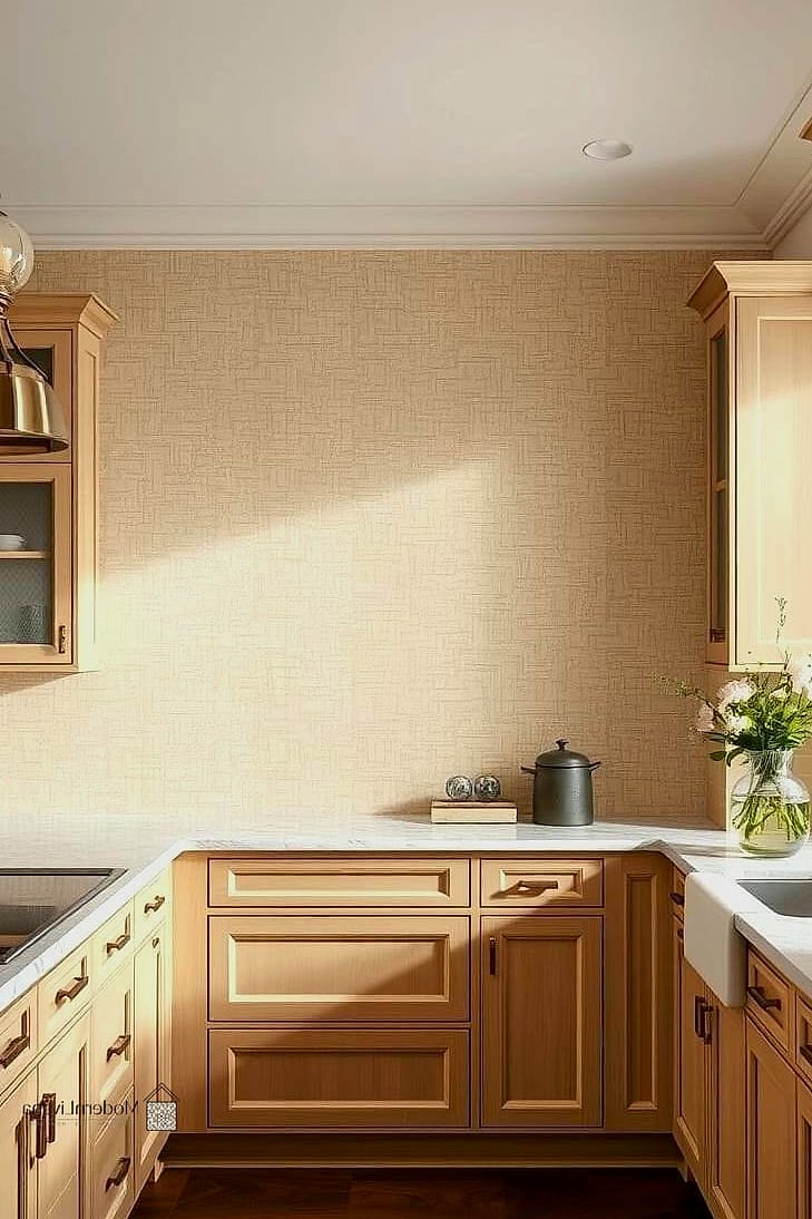 Brown Textured Grasscloth Wallpaper