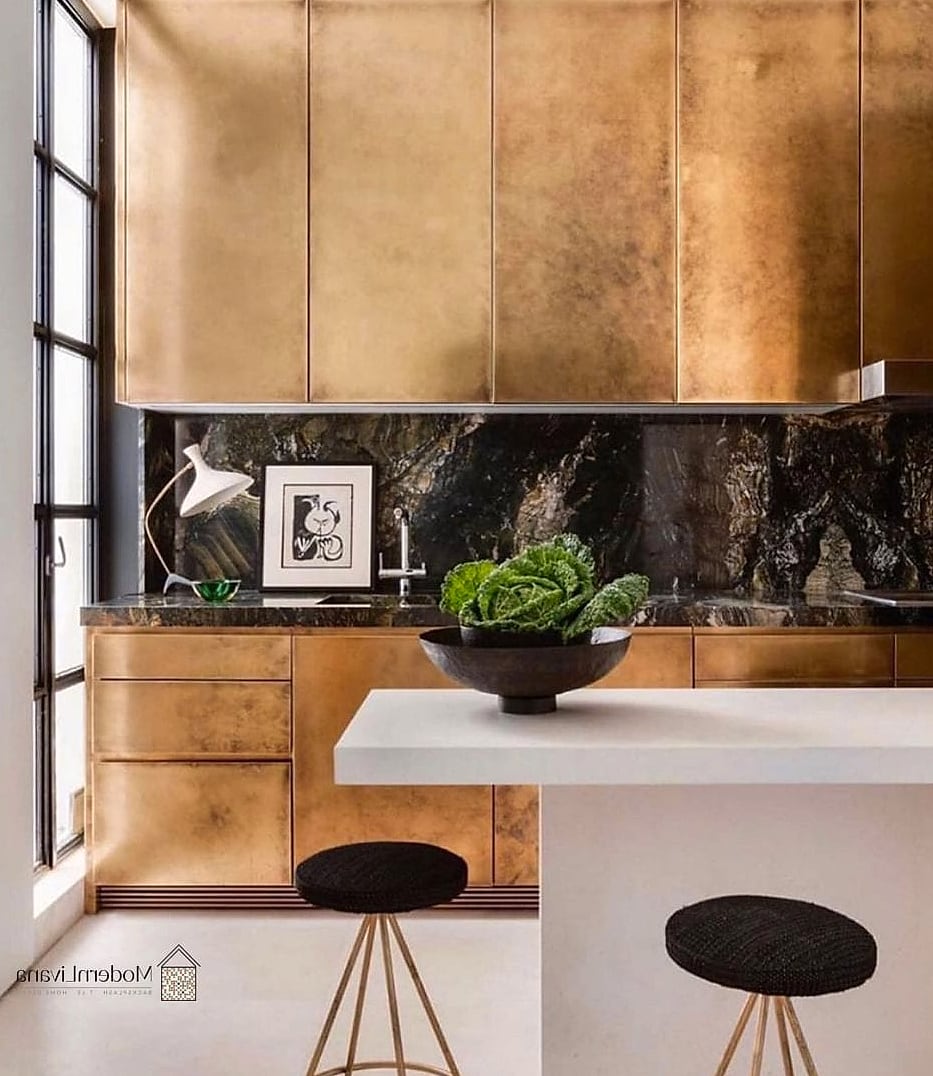 30 Kitchen Cabinet Ideas That Are Absolutely Worth It 9 Brushed Brass Hardware Upgrade