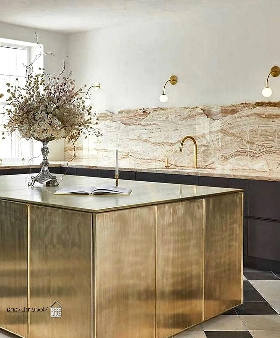 22 Luxury Modern Kitchen Ideas That Prove This Trend Is Here to Stay 10 Brushed Brass and Unlacquered Brass Hardware