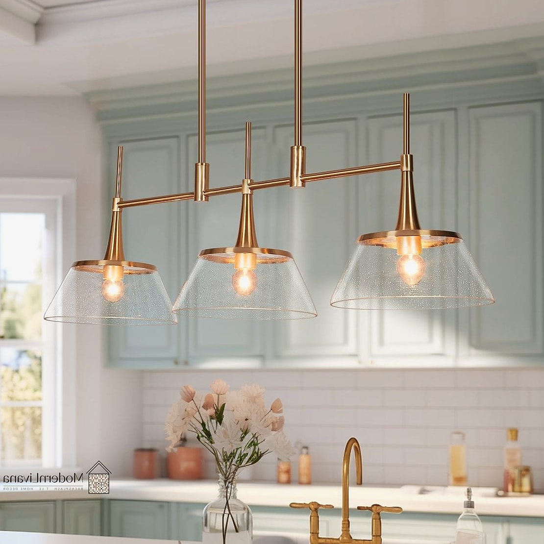 23 Pendant Lights for Kitchen Ideas That Will Change How You See Your Home 5 Brushed Brass Pendant Trio