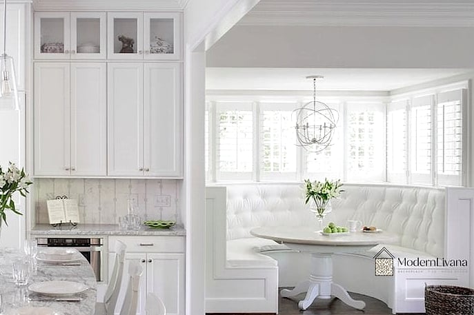 23 White Modern Kitchen Ideas Worth Bookmarking Before You Renovate 20 Built-In Banquette Seating