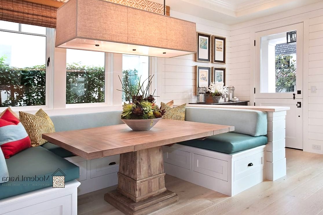 Built-In Bench Seating Against a Wall