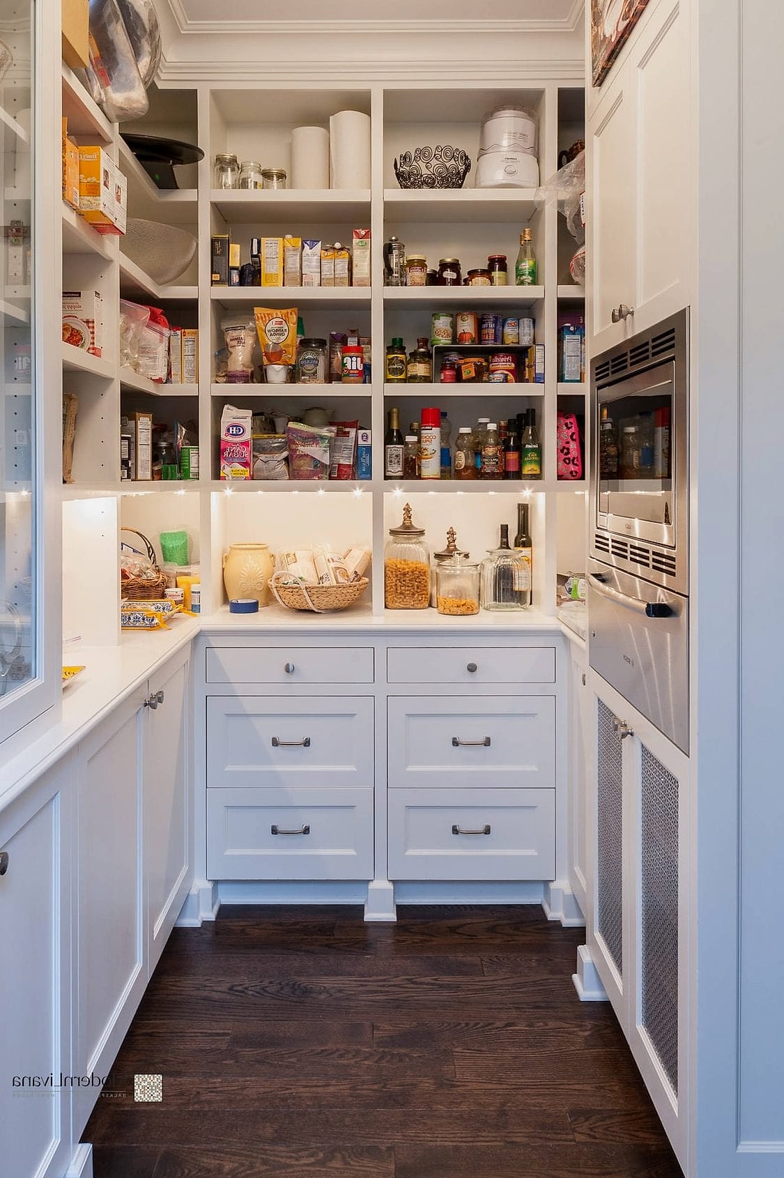 Built-In Pantry with White Doors