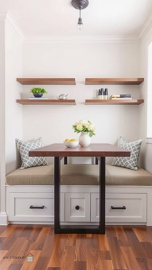 Built-In Storage Bench with Drawers