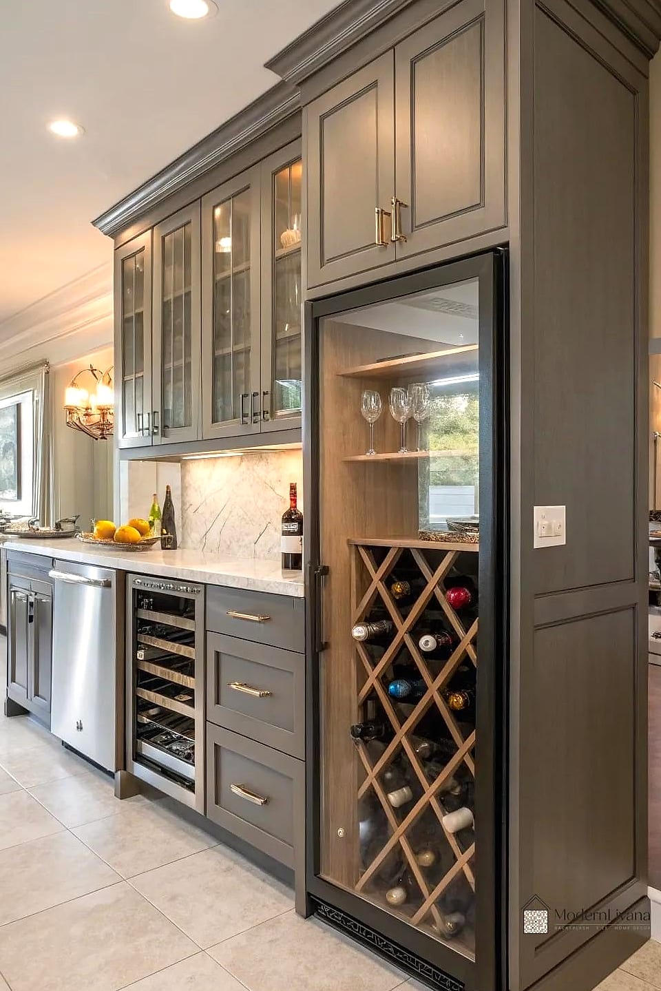 A Built-In Wine and Glass Rack