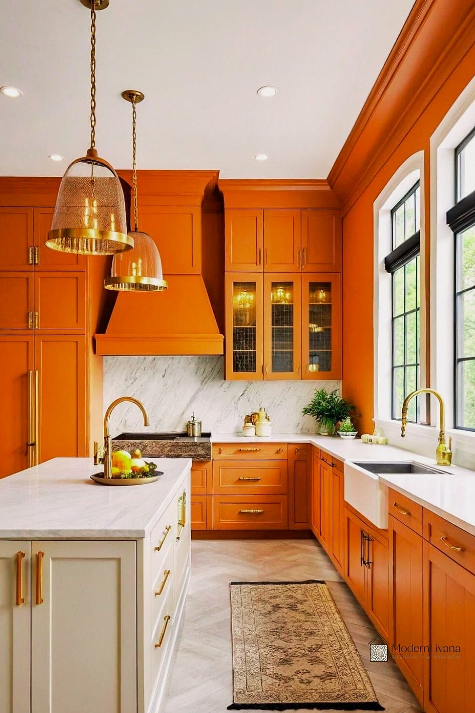 29 Colorful Kitchen Ideas That Look Expensive But Aren't 11 Burnt Orange Accent Wall