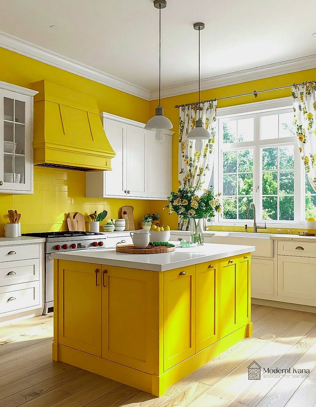 29 Colorful Kitchen Ideas That Look Expensive But Aren't 4 Butter Yellow Island