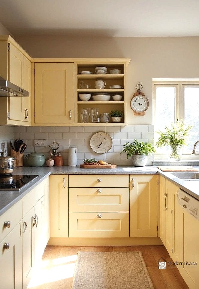 Buttery Yellow Cabinets