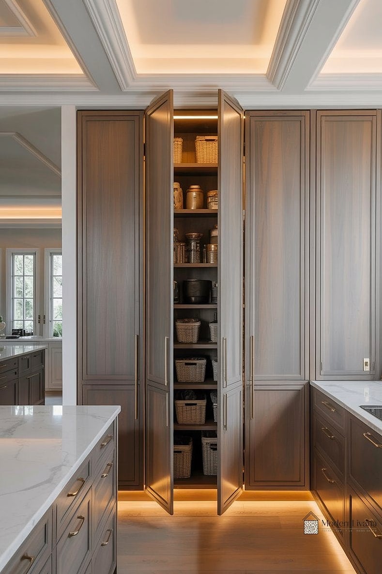 Cabinet Door Storage for Lids and Wraps