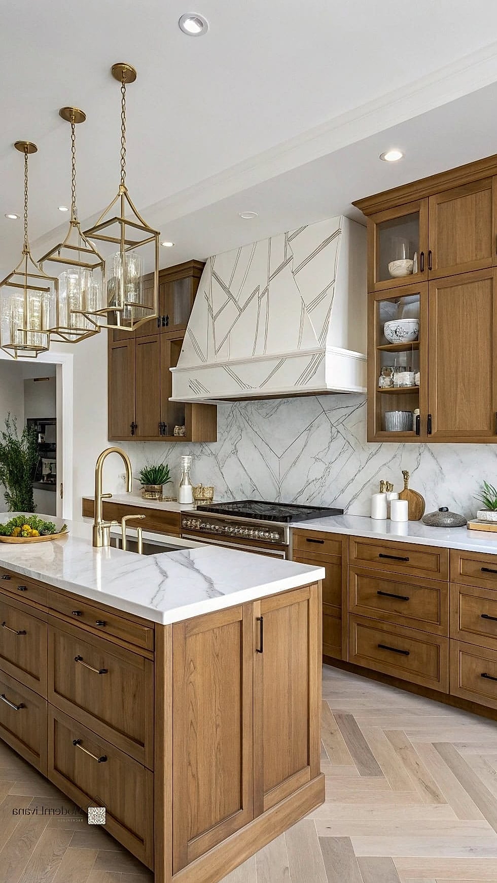 Caramel Herringbone Flooring