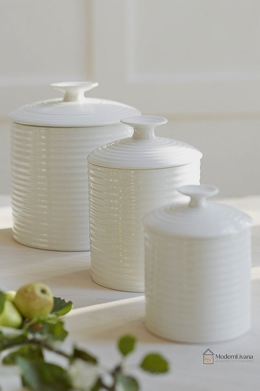 Ceramic Canisters and Matching Storage Jars