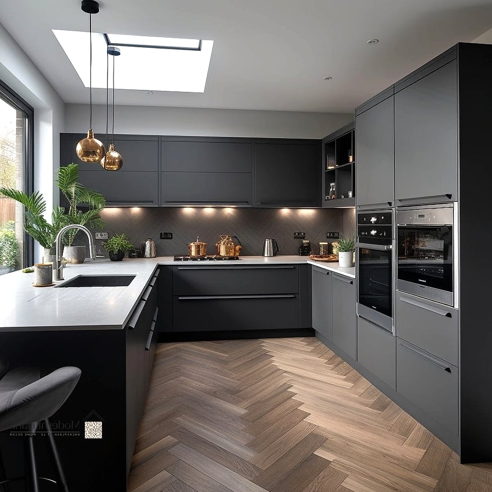 25 Flat Panel Kitchen Ideas That Will Transform Your Space 12 Charcoal Gray Flat Panel Cabinets