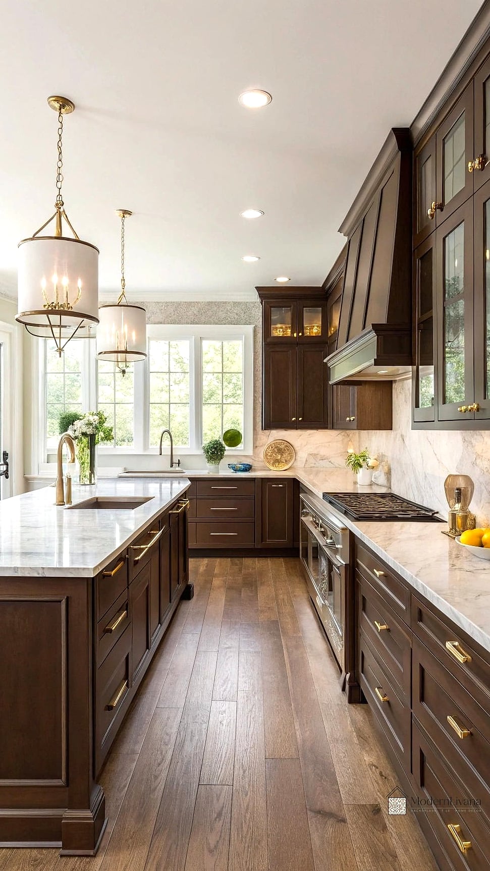Chocolate Brown Lower Cabinets