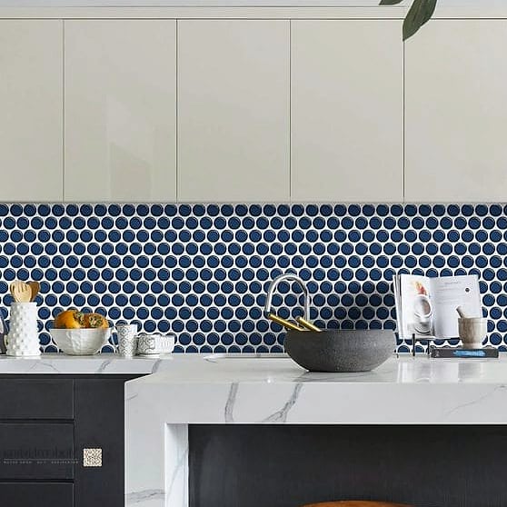 Classic Penny Tile in Blue and White