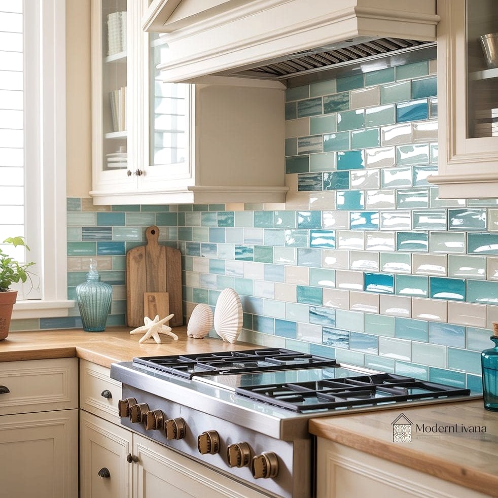 Coastal Blue and Sand Mosaic