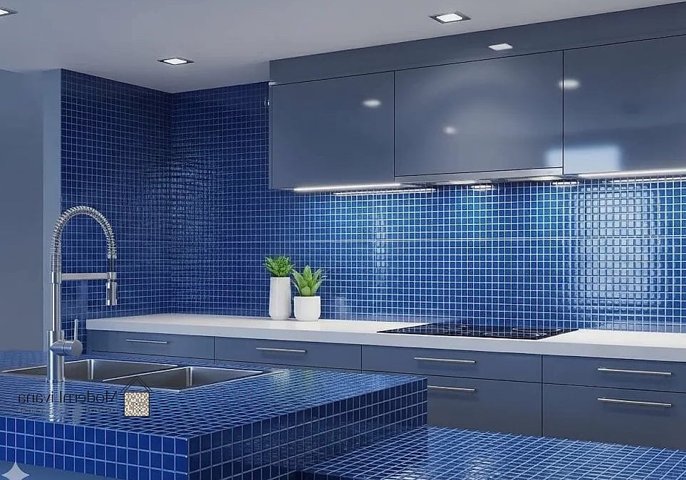 23 Blue Mosaic Tile Ideas From Homes We Absolutely Love 1 Cobalt Blue Kitchen Backsplash
