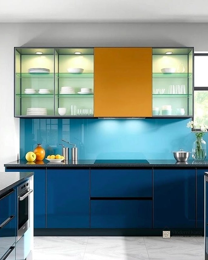 Colored Glass Cabinet Panels
