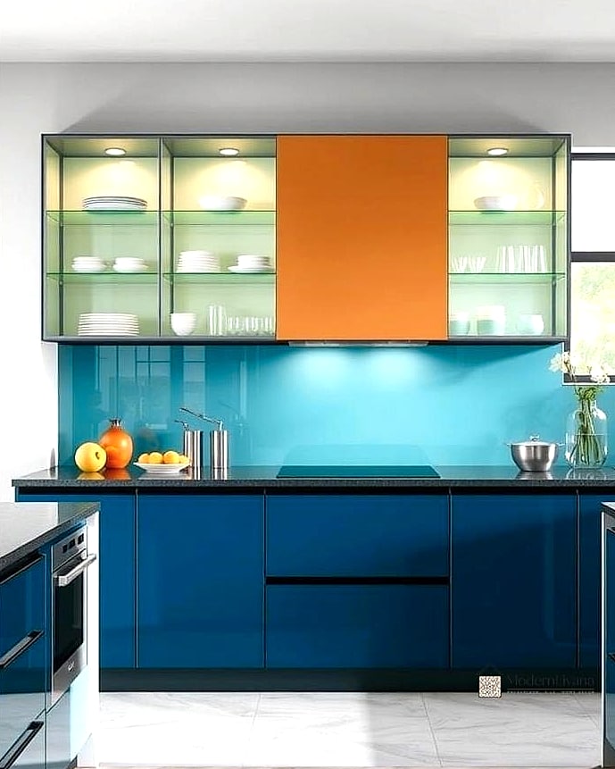 26 Glass Kitchen Ideas to Inspire Your Next Renovation 25 Colored Glass Accents
