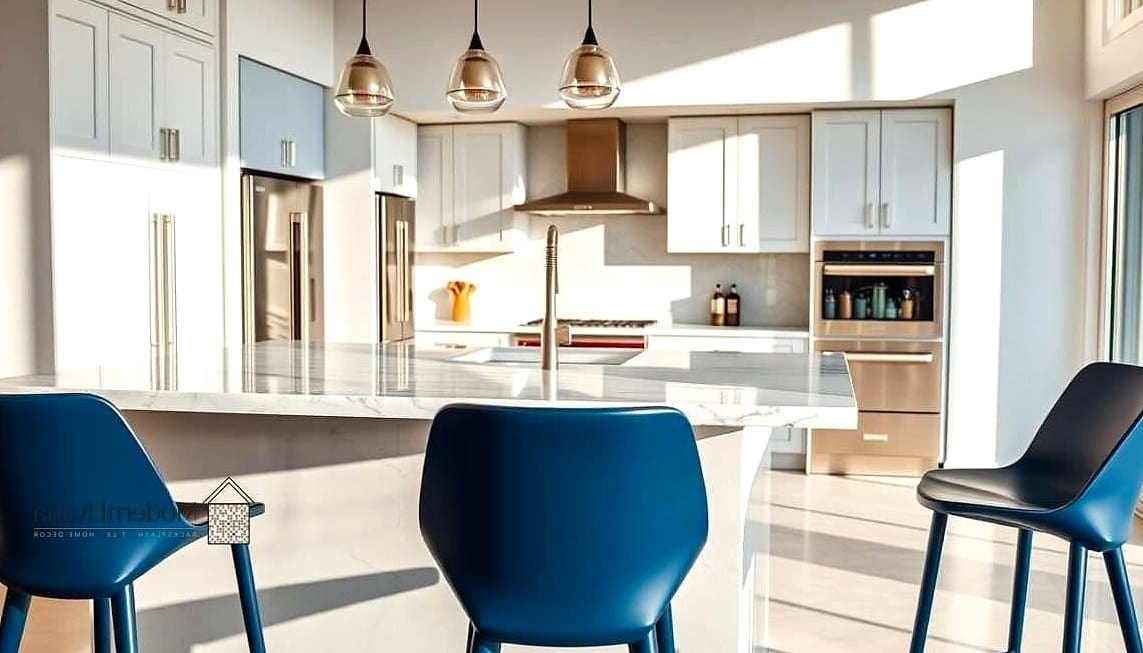 29 Colorful Kitchen Ideas That Look Expensive But Aren't 27 Colorful Kitchen Island Stools with Woven Texture