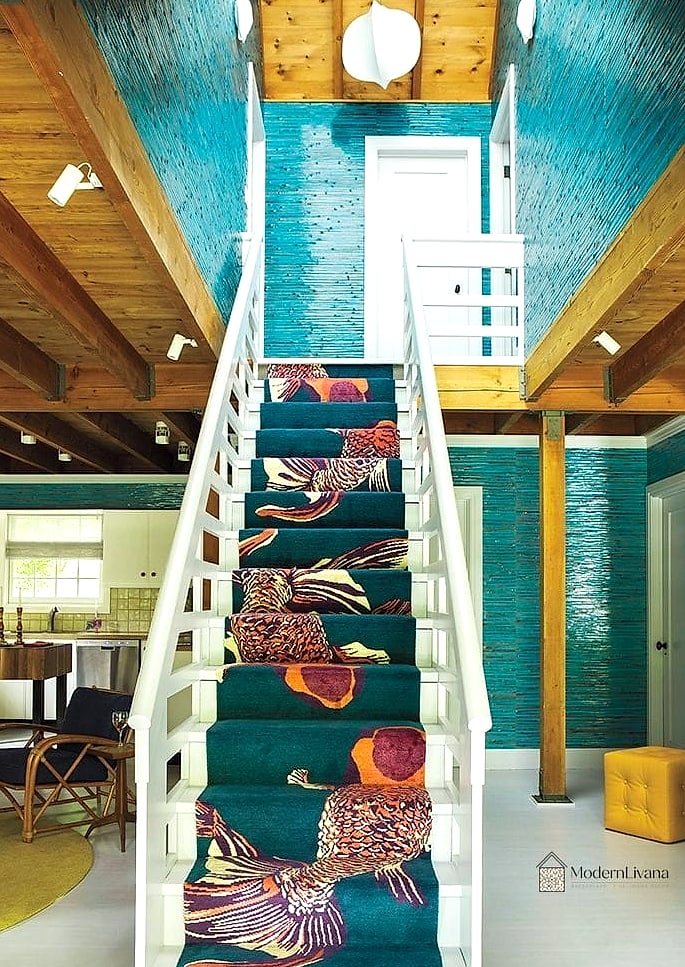 29 Colorful Kitchen Ideas That Look Expensive But Aren't 25 Colorful Runner on Kitchen Stairs or Nook Bench