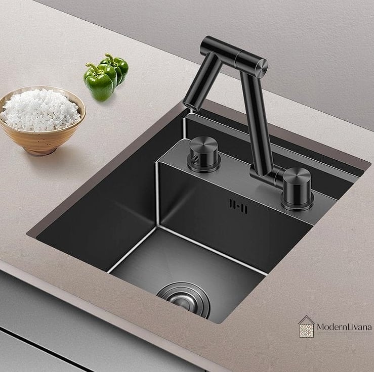 Concealed Kitchen Sink with Drainboard