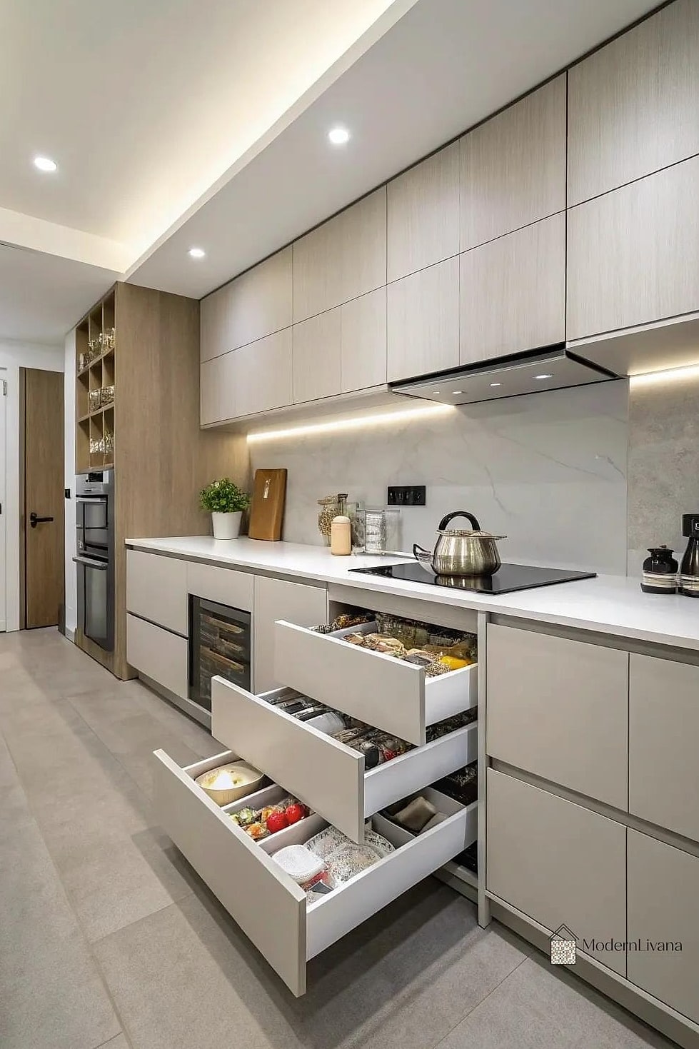 14 Minimalist Kitchen Ideas You Haven't Seen Before 14 Concealed Range Hood Inside the Cabinetry