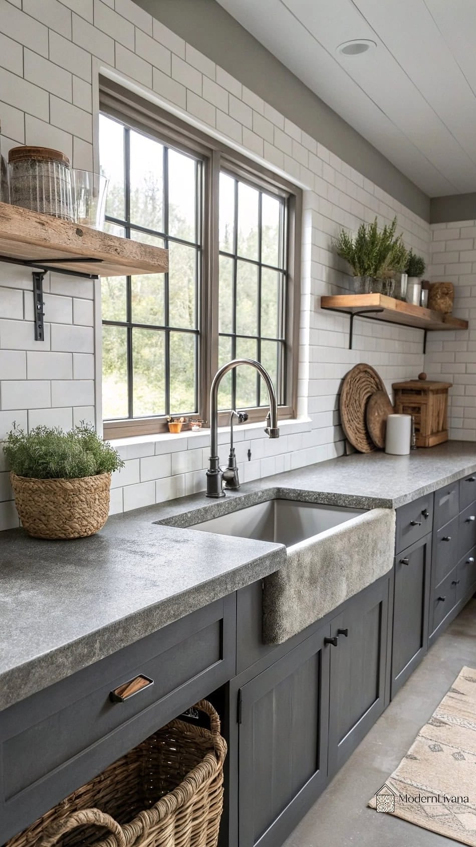 Concrete-Look Gray Countertops