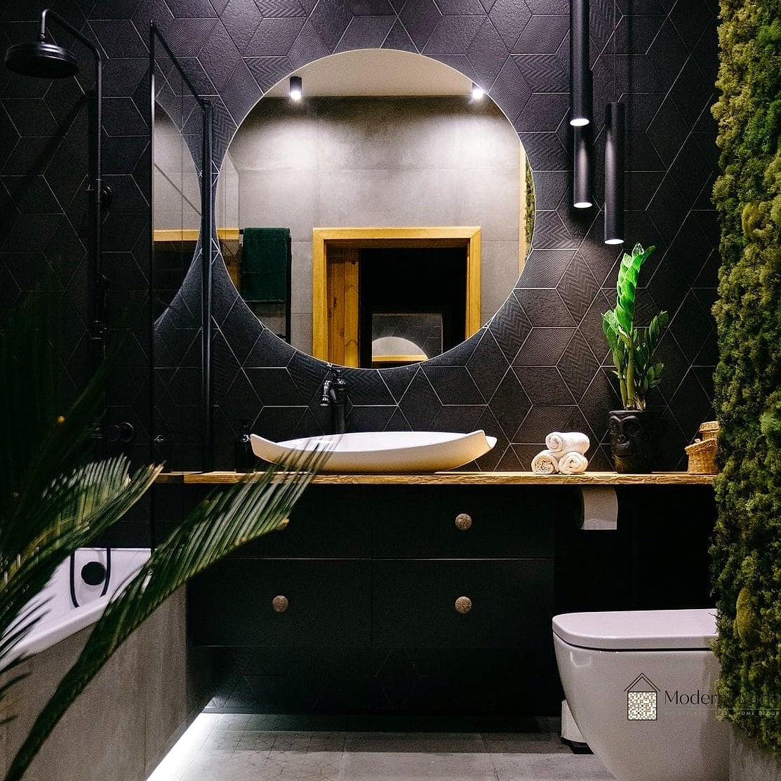 Concrete-Look Black Walls