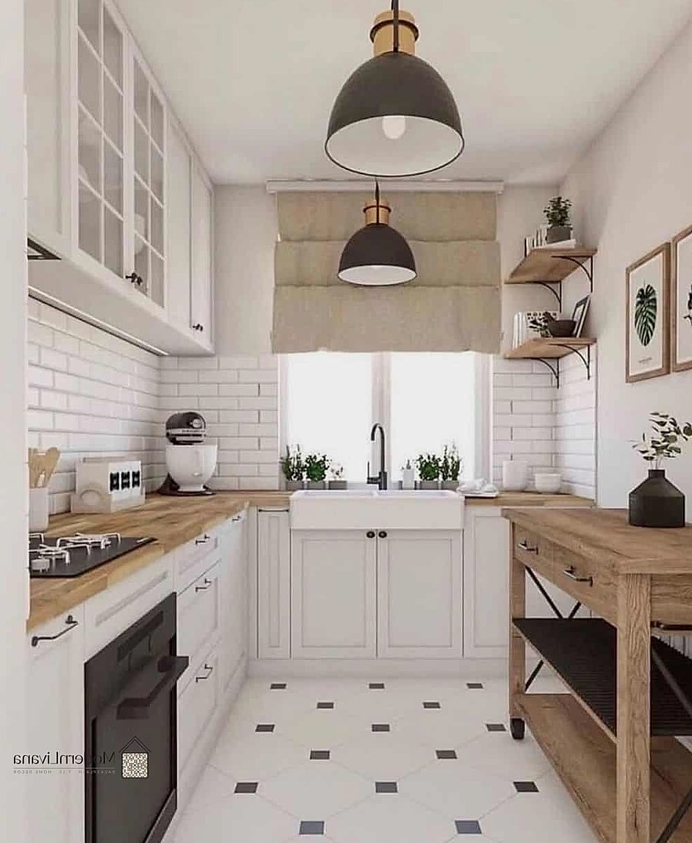 22 Kitchen Floor Tiles Ideas You Haven't Seen Before 21 Contrasting Tile at the Threshold