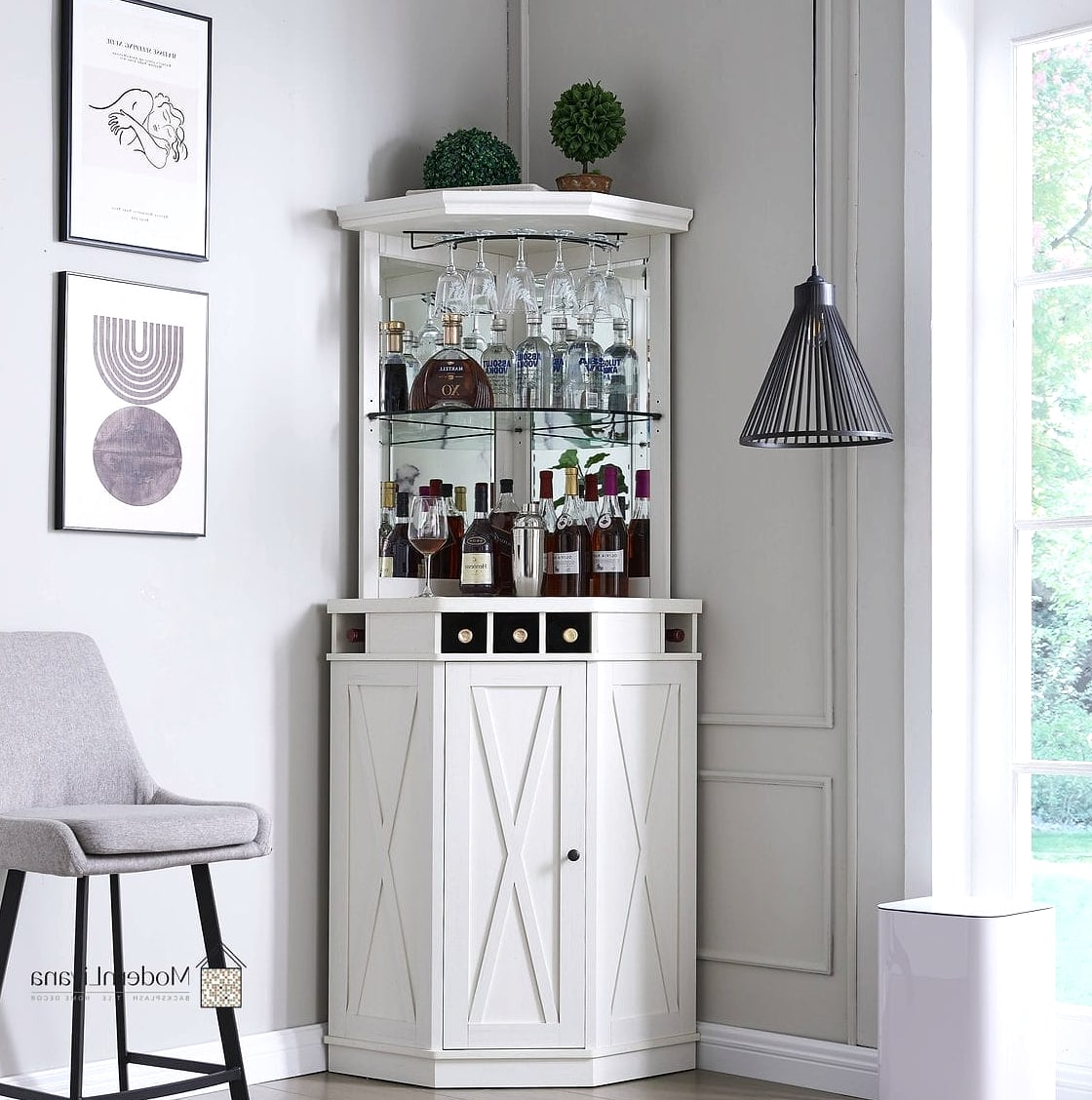 Corner Bar Cabinet for Awkward Spaces