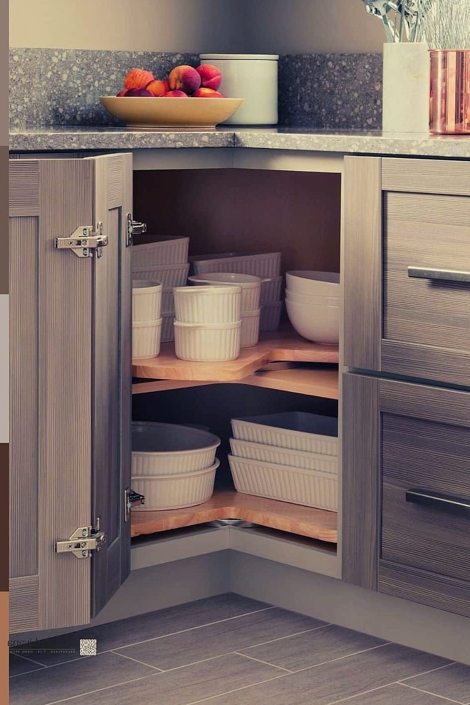A Corner Cabinet with a Lazy Susan