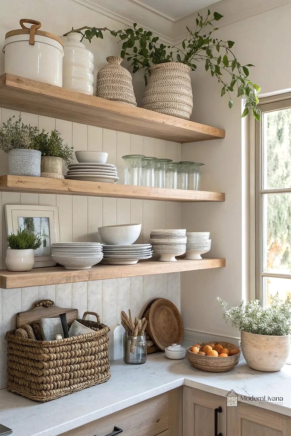 22 Open Shelving Kitchen Ideas That Will Transform Your Space 4 Corner Open Shelving for Awkward Spaces