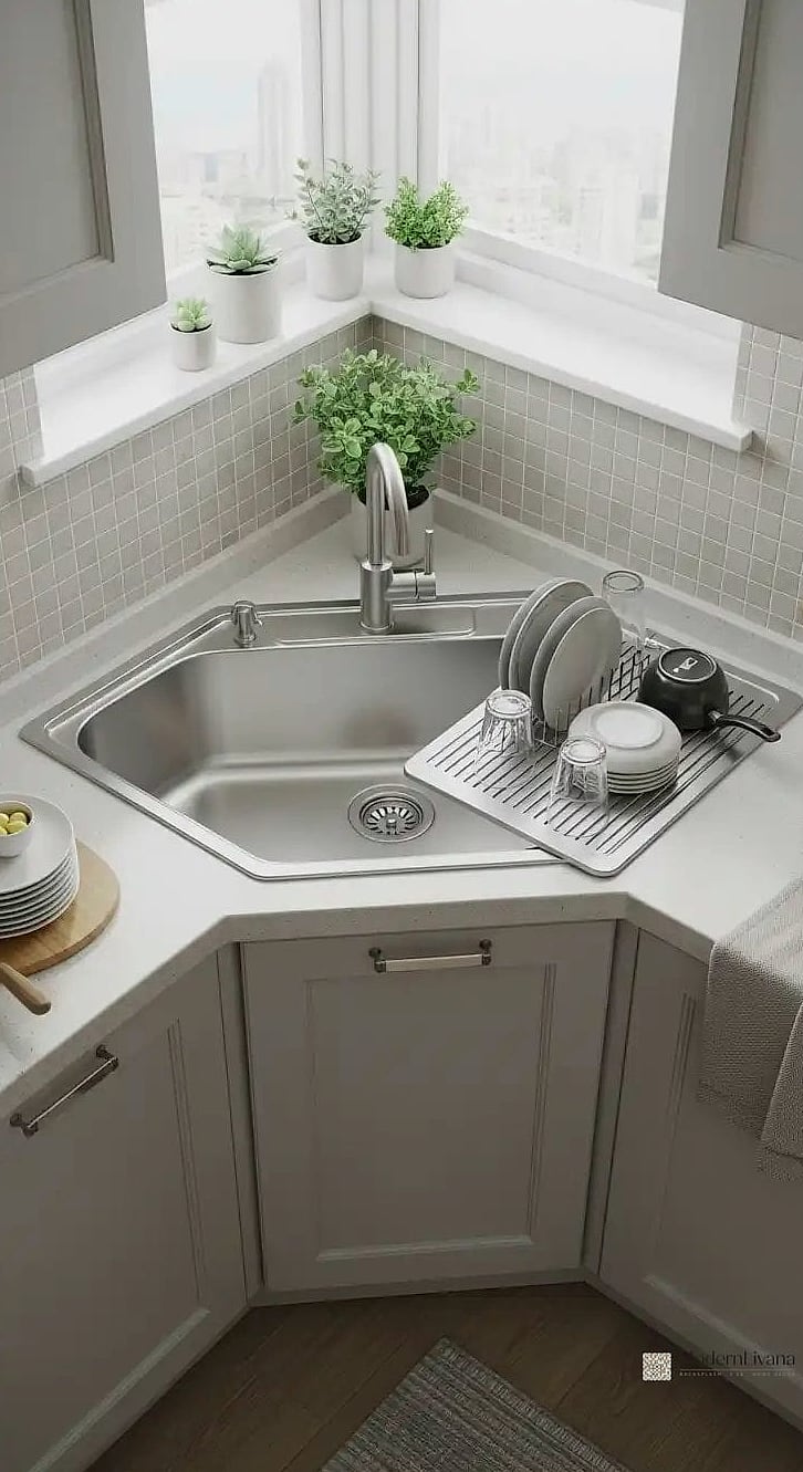23 Very Small Kitchen Ideas to Show Your Contractor 10 Corner Sink Installation