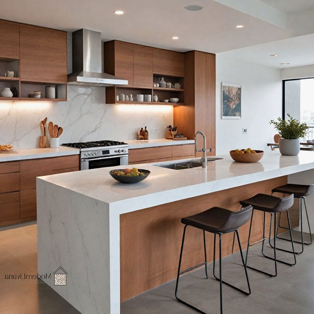 27 Minimalist Kitchen Ideas You Haven't Seen Before 22 Countertop Cutout for a Built-In Trash Chute