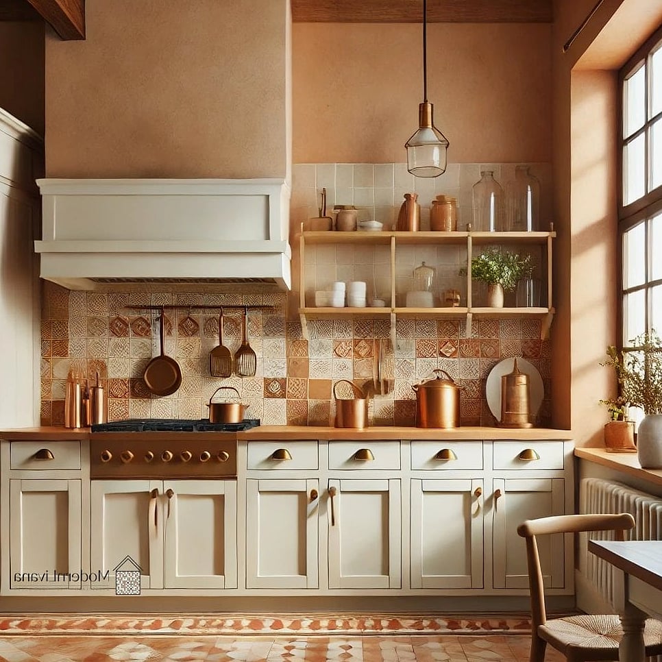 Cream Kitchen with Terracotta Accents