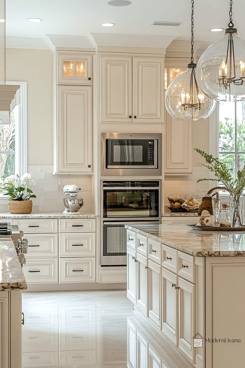 Cream Kitchen with Vintage-Style Appliances