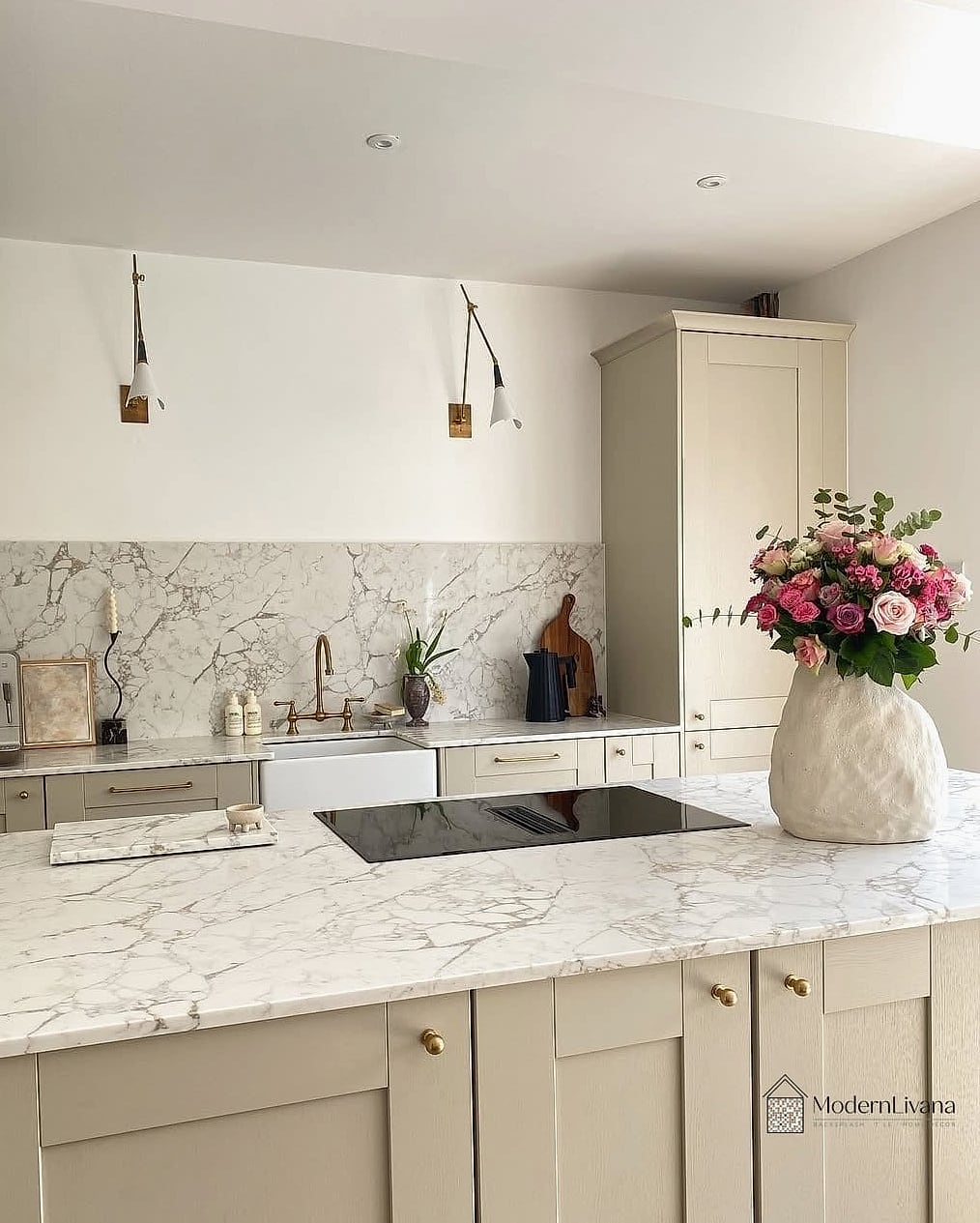 Cream Kitchen with a Statement Range Hood