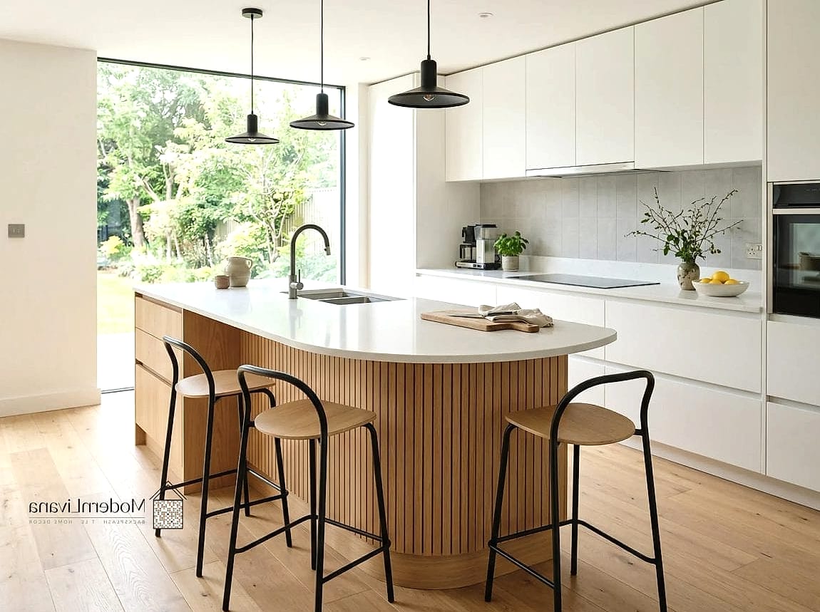 27 Minimalist Kitchen Ideas You Haven't Seen Before 25 A Curved Island Edge Instead of Sharp Corners