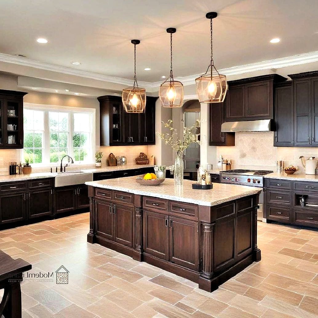 27 Kitchen Island Ideas for Every Home Style and Budget 13 Dark Cabinetry Island in a Light Kitchen