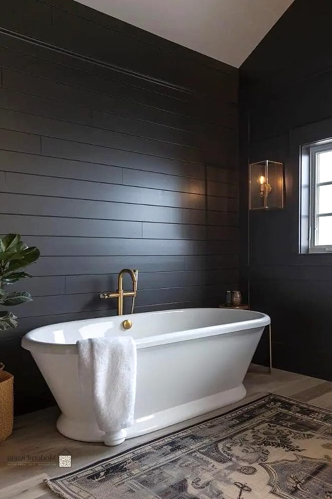 Dark Charcoal Shiplap Walls