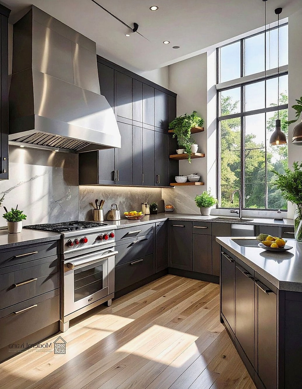 26 Kitchen with Stainless Steel Appliances Cool Ideas You Haven't Seen Before 22 Dark Statement Pantry Door