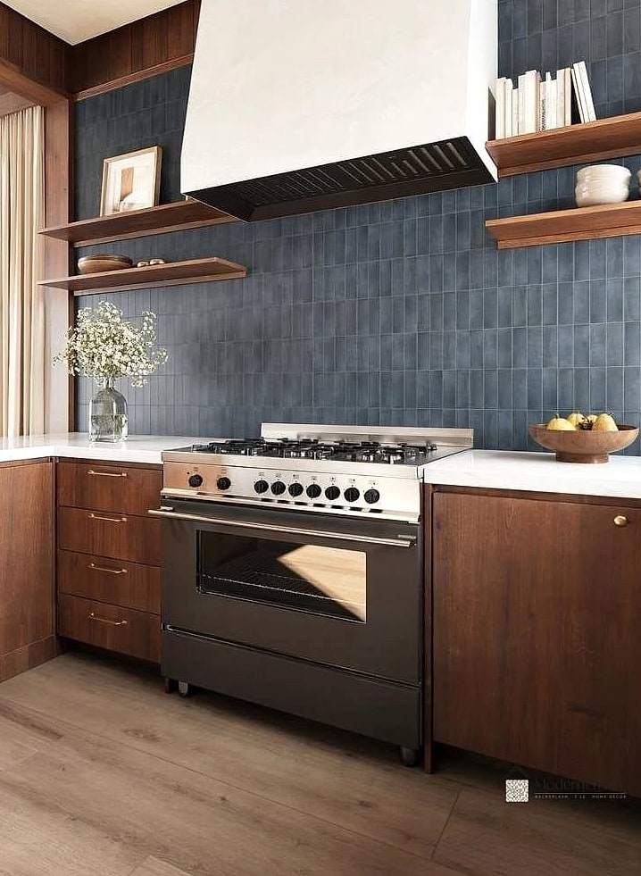 Deep Blue Marble Backsplash