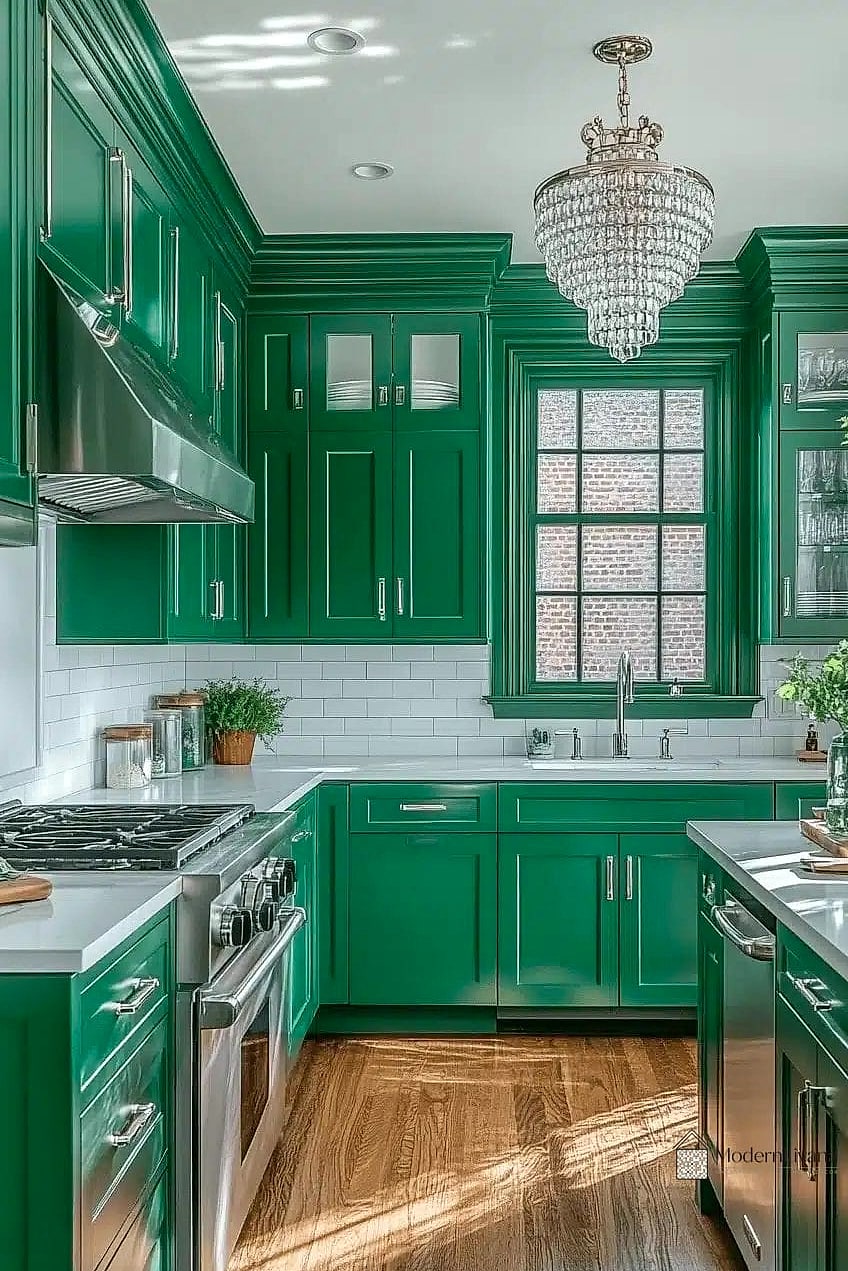 Deep Emerald Green Cabinetry