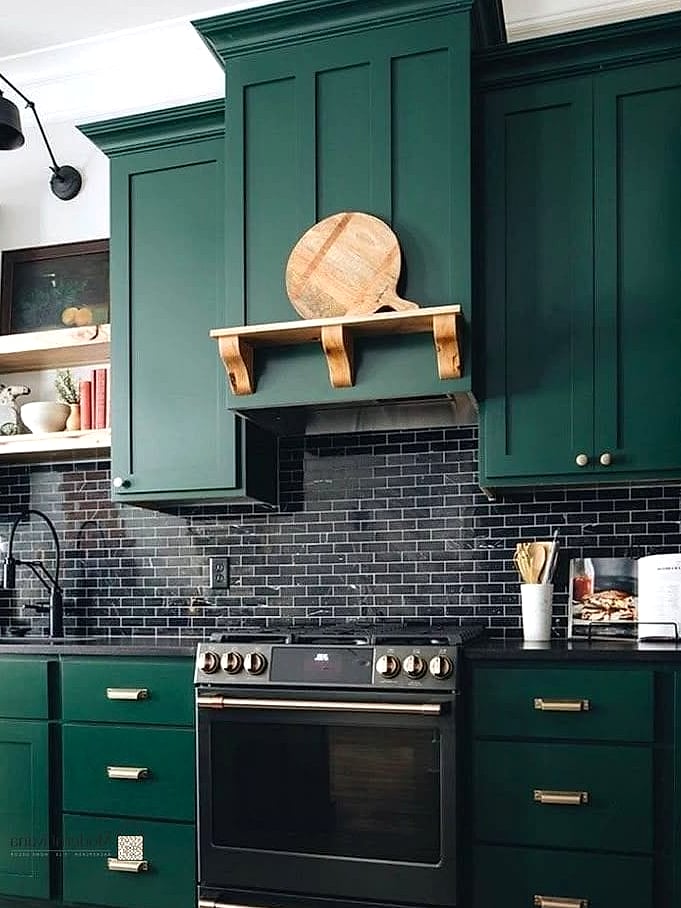 Deep Green Herringbone Pattern
