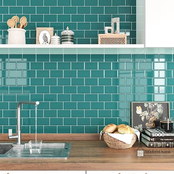 Deep Teal Ceramic Tile