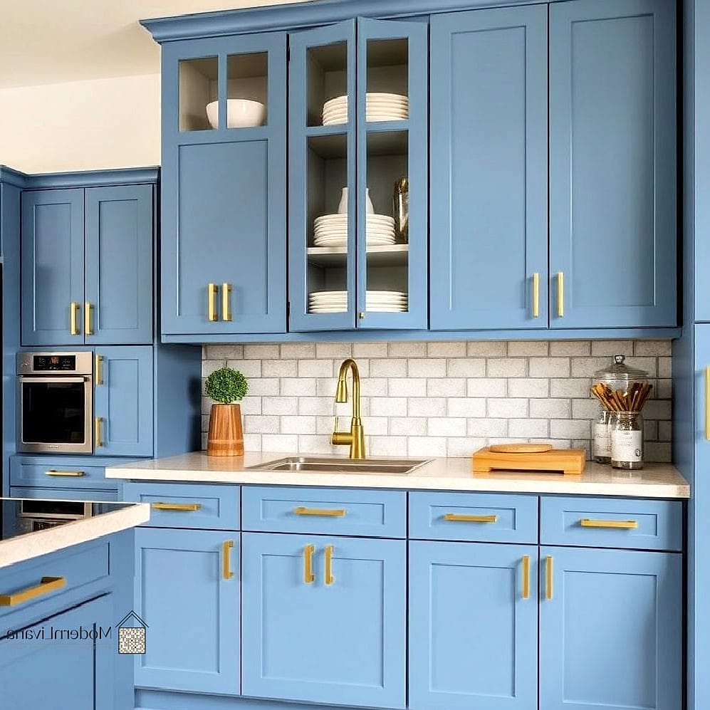 Denim Blue Kitchen Cabinets