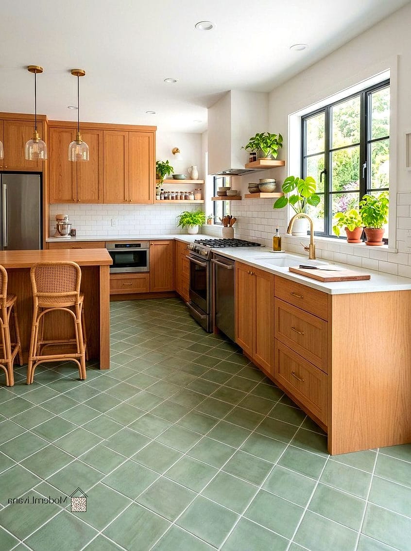 22 Kitchen Floor Tiles Ideas You Haven't Seen Before 10 Diagonal Layout for Small Kitchens