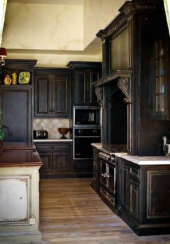 27 Black Cabinets Ideas Trending on Pinterest This Year 20 Distressed or Antiqued Black Cabinets
