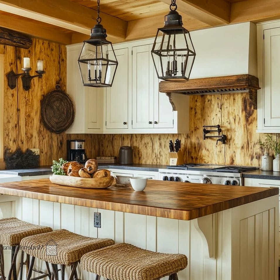 Distressed Pine Backsplash